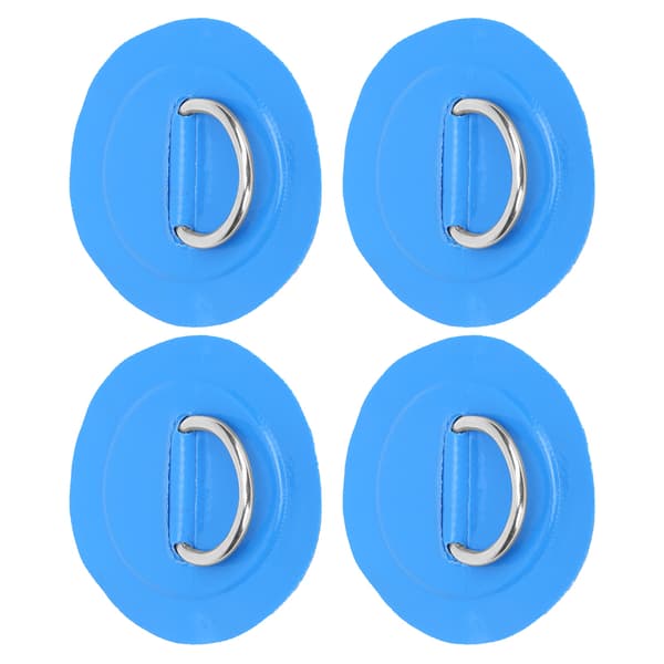 4 stk PVC-lapp med elastisk tausett D-ring lapp bungee tausett rustfritt stål D-ring pute blå