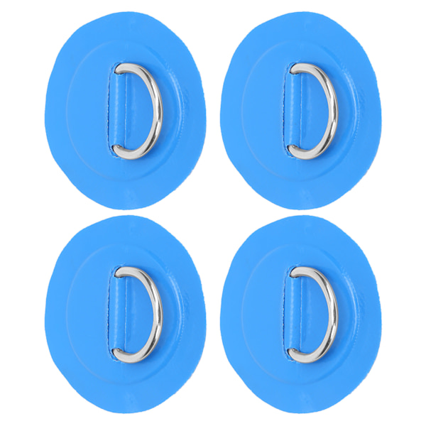 4 stk. PVC Patch Elastisk Reb Sæt D-Ring Patch Bungee Cord Sæt Rustfrit Stål D-Ring PadBlå
