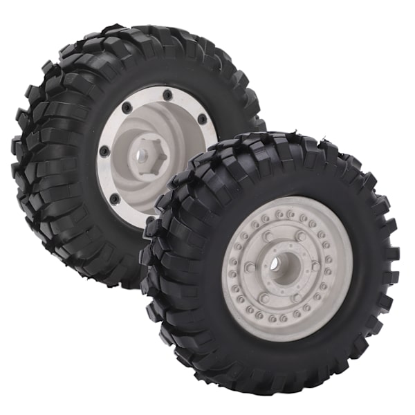 2 kpl 1,9 tuuman metallivanteet navat ja 96 mm kumirenkaat setti Tamiya CC01 D90 RC-autolle Hopea