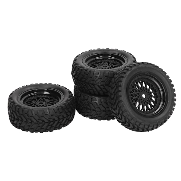 4 kpl RC-pyörän renkaat Muovi Kumia Kestävä Vakaampi Parempi Tiepito 1/10 Kumirenkaat Renkaat 1/10 Kilpa-autolle Musta