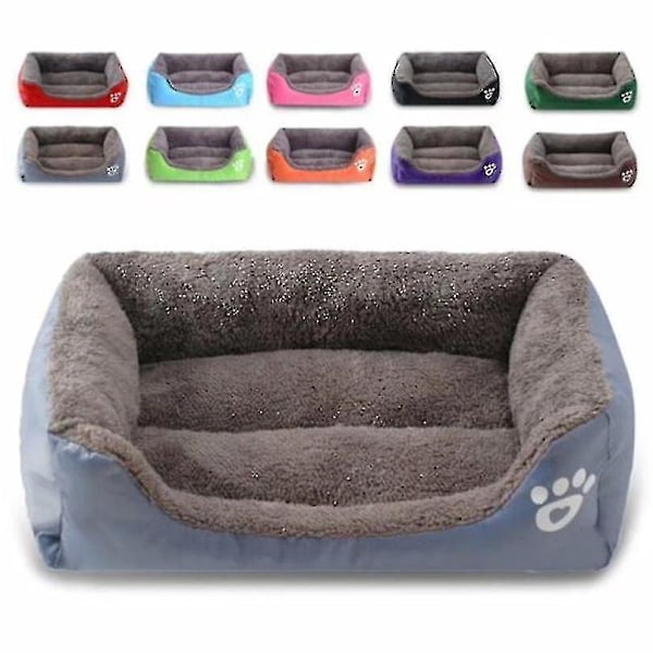 Extra Large Blue Washable Dog Bed with Soft Cushion for Pet Comfort