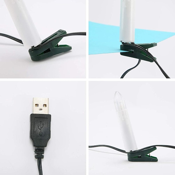USB LED-valaisin lämpövalkoinen LED liekittömät jouluvalot puun leikkeillä Joulujuhlan koristelu