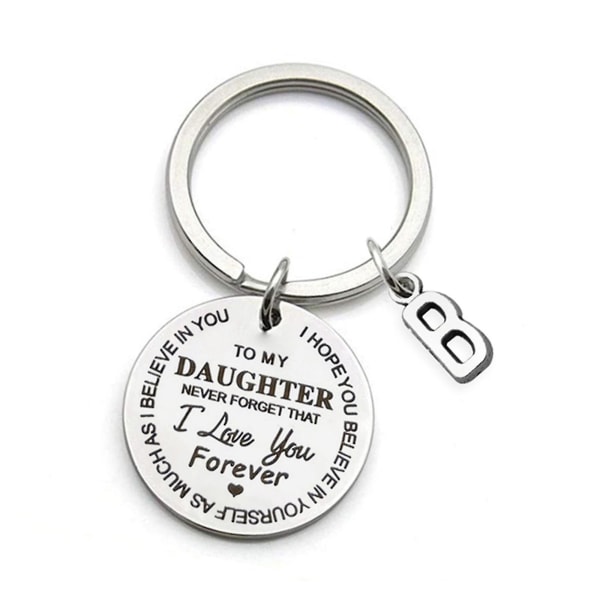 Til min søn/datter Inspirerende gave nøglering Glem aldrig, at jeg elsker dig for evigt Bedste far B To Daughter