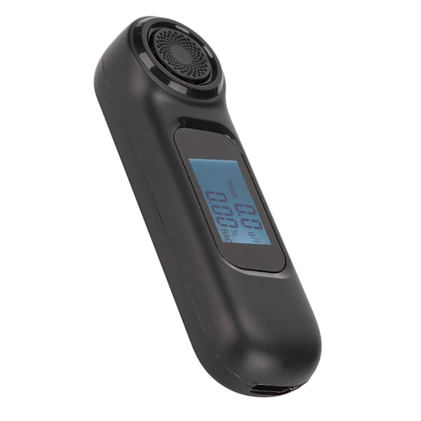 Svart bärbar alkomätare, beröringsfri, hög precision alkoholtestare USB uppladdningsbar med digital LCD-skärm