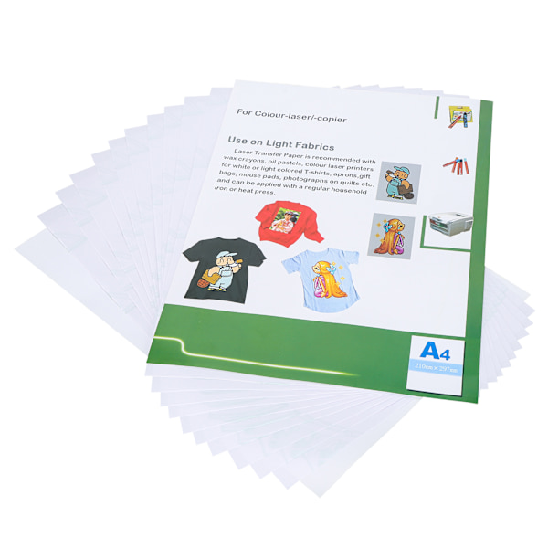 10 st Laser Transferpapper Klädmönster Termisk Utskrift Ljus Färg Ersättningsmaterial