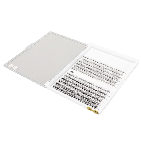 240 st Faux Lash Extensions Set 12 rader Varierade längder Platta rötter Avsmalnande ändar Blandade individuella lösögonfransar