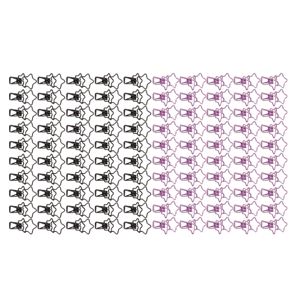 100 stk. Permklips Svart Lilla Stjerneform Sterk Klemkraft Metall Permklips Hul Lang Haleklips