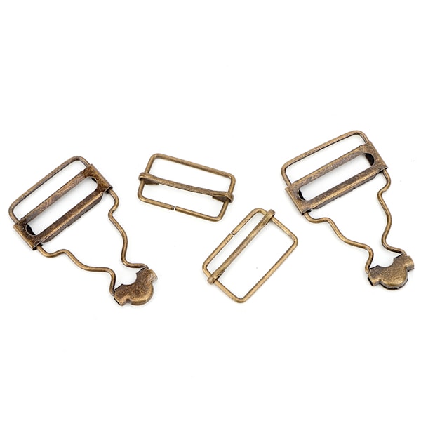 10 st/set Metall Justerbar rem Spännen Knapp för Haklapp Byxor Jeans Barnkläder 2,7 cm (Brons)