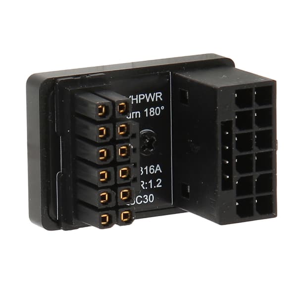 GPU PCIe-stik 600W 12V HPWR 16P til 16P Han til Hun 180 Grader GPU Strømadapterkort til Stationær Computer PH316 Sort