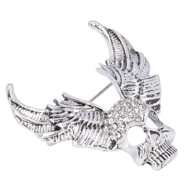 Drill Skull Brosch Glittrande Kristaller Mode Personlighet Brosch Tillbehör för kostymrock Gammal Silver