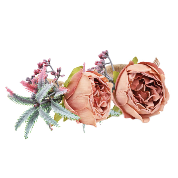 2st Innovativ servettspänne Simulering Blomma servettringhållare för Hotel RestaurantPink