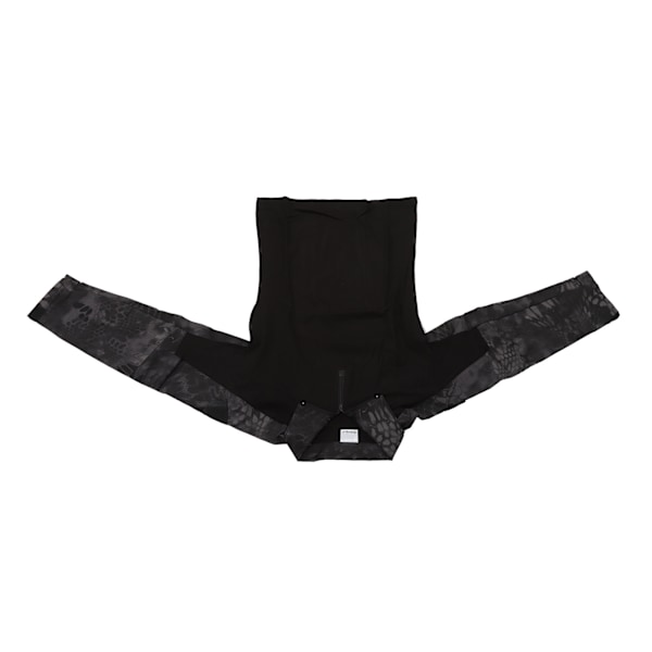 Combattröja med lång ärm, dragkedja, unisex, bomullspolyester, andningsbar med armbågspads, axelficka, stridskläder för cosplay, svart pythontryck, XL