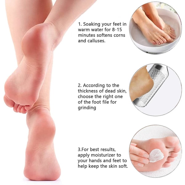 Hard Skin Remover Fodfil (sort), hælskraber Professionelt pedicure plejeværktøj til døde ru fødder Tørre revnede fødder