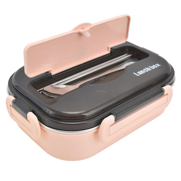 Lounasrasia 1000ml Kaksi lokeroa Turvallinen Kestävä Hyvä tiivistysominaisuus Kannettava Bento Box Pink