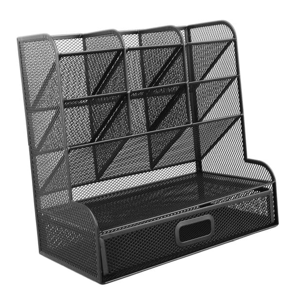 Stationær arrangør Kompatibel med stationær computer 9 rum Multifunktionel penneholder med skuffe