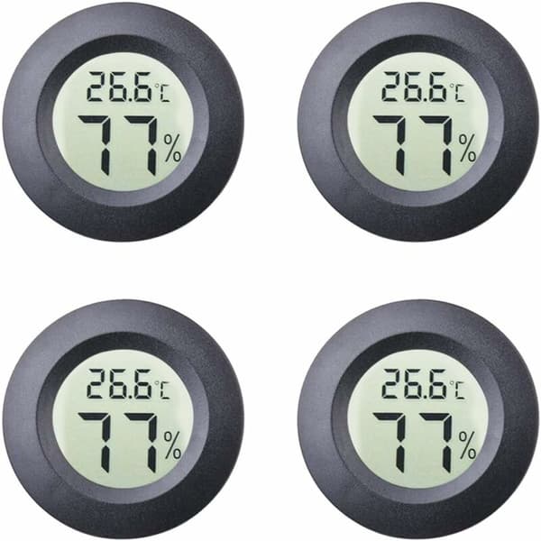 【NX】4-pakning Mini Rund Hygrometer Termometer Celsius eller Fahrenheit