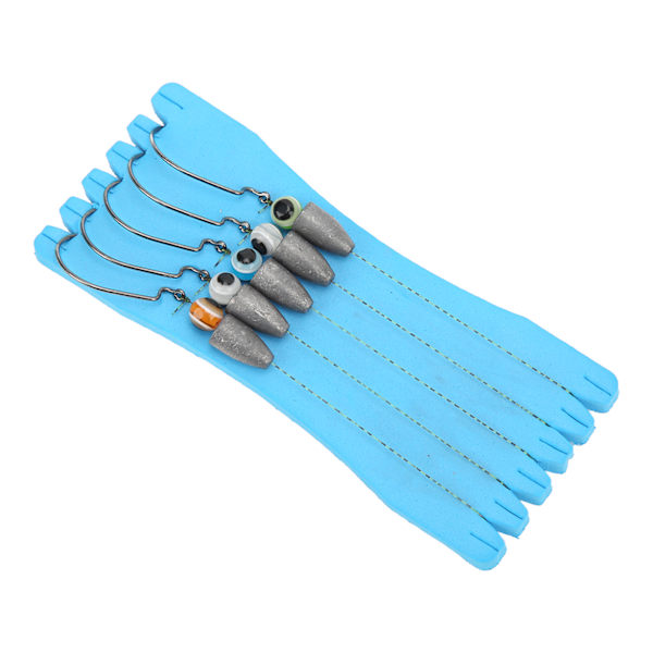 Fiskekroker Fiske Lures Jig Nylon Line med 3D Øye Ball Rustfritt Stål for Ferskvann Saltvann Bass Ørret Crappie