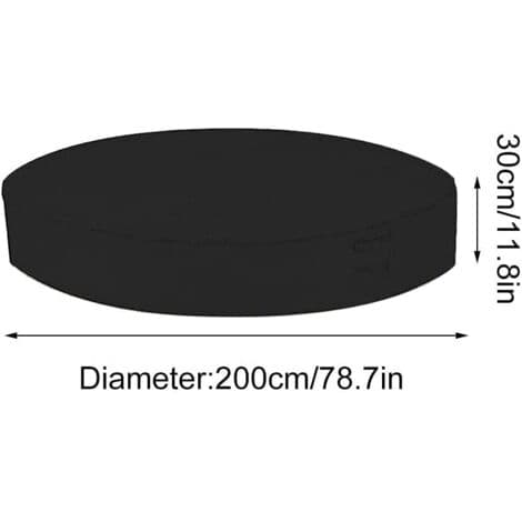 Round Spa Cover 200 cm - Silver Coated Polyester Taffeta - Waterproof and UV Resistant - Adjustable Straps Compatible with Secure Fit