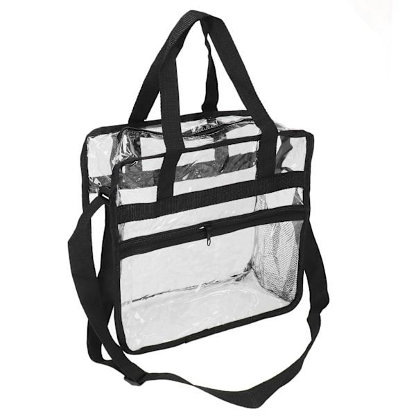 Stor kapacitet Transparent Casual Tote Bag PVC Klar Toilettaske Bærbar Shoppingtaske til Rejse Strand