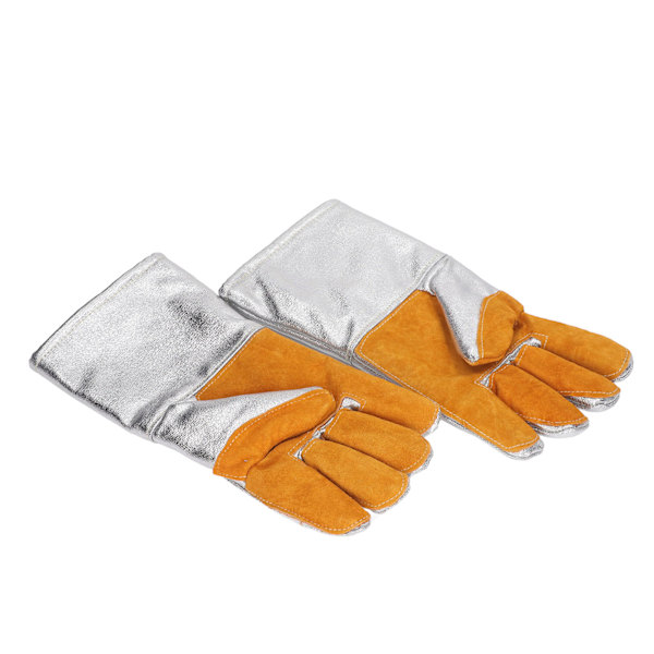 1 par Kohudsvetshandskar Värmebeständiga, brandsäkra, slitstarka aluminiumfoliehandskar