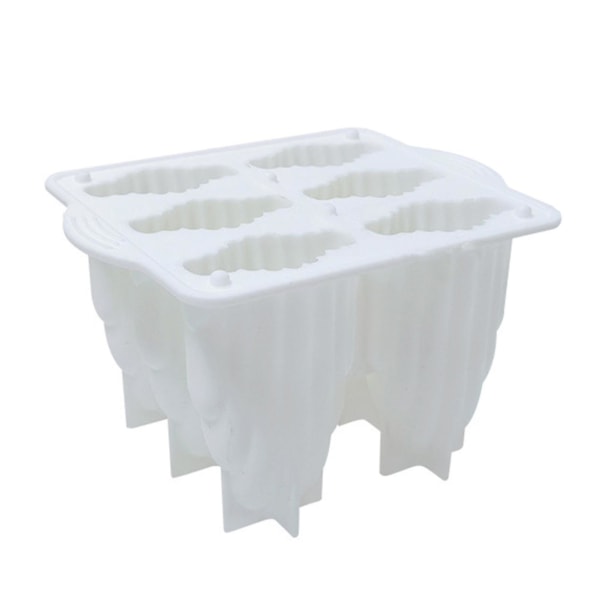 Kirkas rakenne Ice Pop mold kannella Silikoni Diy Craft 6 Ritilä Ice Lolly mold kotiin White