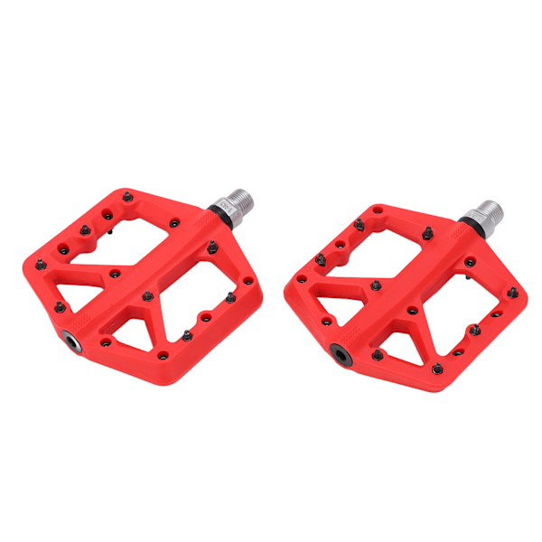 1 par Cykelpedal Anti-Slip Nylon Fiber Cykelplattform Flat Pedaler för Road Mountain BikeRöd