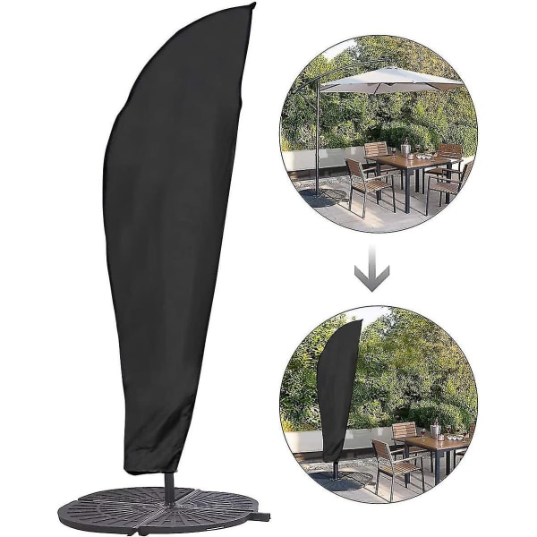 Cantilever paraplydeksel for 7-11 fot, terrasseparaplydeksel med glidelås, vanntett