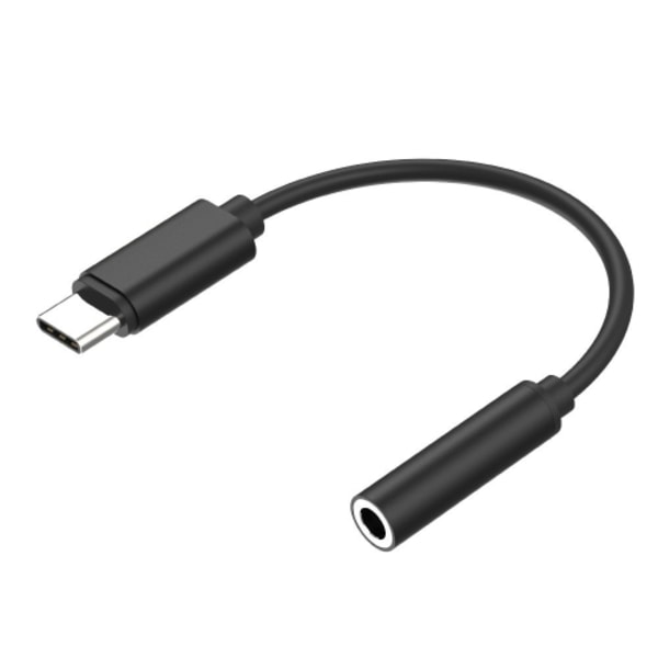 USB-C till 3,5 mm adapter för headsetuttag, Samsung Galaxy Type C till 3,5 mm Aux Audio hörlursadapter - svart