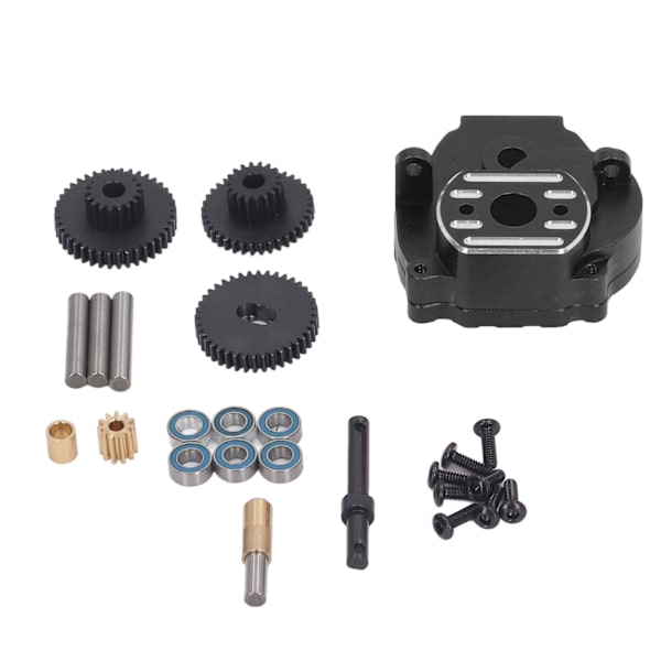 RC-vaihteisto Yksikkö Alumiiniseos Vaihteisto Kotelo Vaihteisto Teräksestä Valmistetuilla Hammaspyörillä Traxxas 1/18 TRX4M RC Crawler Auto Upgrade Osia Musta