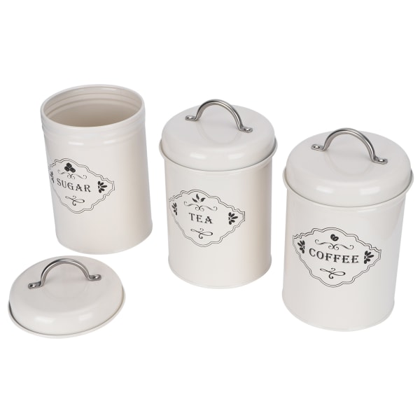 3 stk/sett kjøkkenoppbevaringsbokser sukker kaffe tebokser matforseglet oppbevaringsbeholder