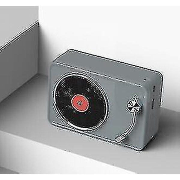 Vintage Bluetooth högtalare Mini multifunktionella högtalare Tws trådlösa bärbara stereohögtalare (grå)