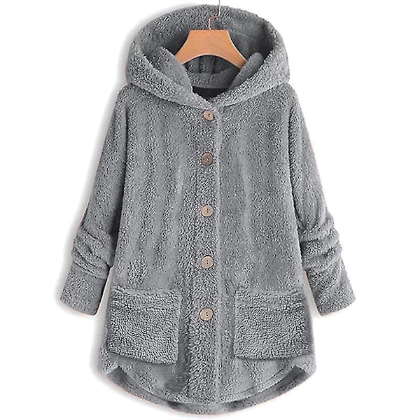 Harmaa naisten XL huppari Teddy Bear -takki
