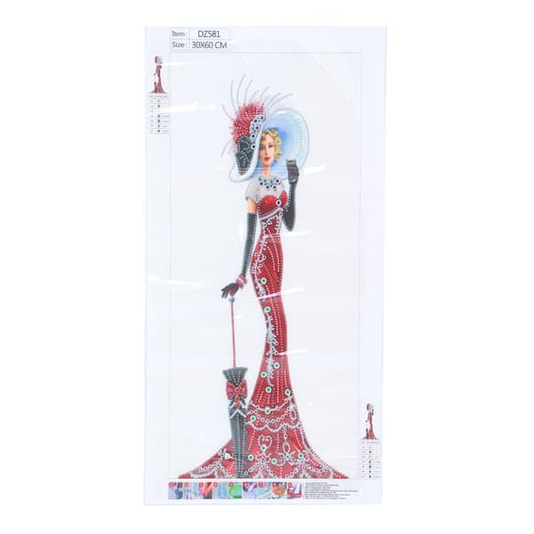 DIY Rhinestone-maleri Elegant Dame Mønster Krystallmaleri Broderi Bilde Dekor KitDZ581