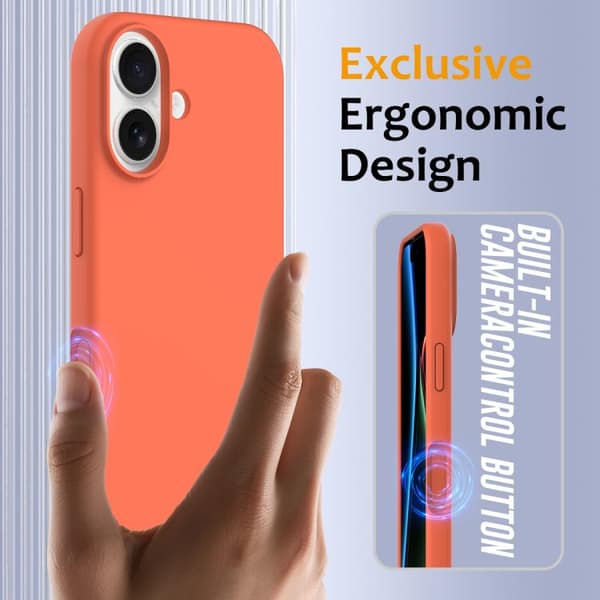 iPhone 17 Stødsikkert Silikone Cover med MagSafe Guldorange