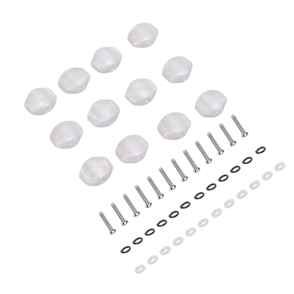 12 st Guitar Tuning Pegs Knappar Plast Maskin Head Tuner Knoppar för Folk Klassiska Gitarrer Små fyrkanter