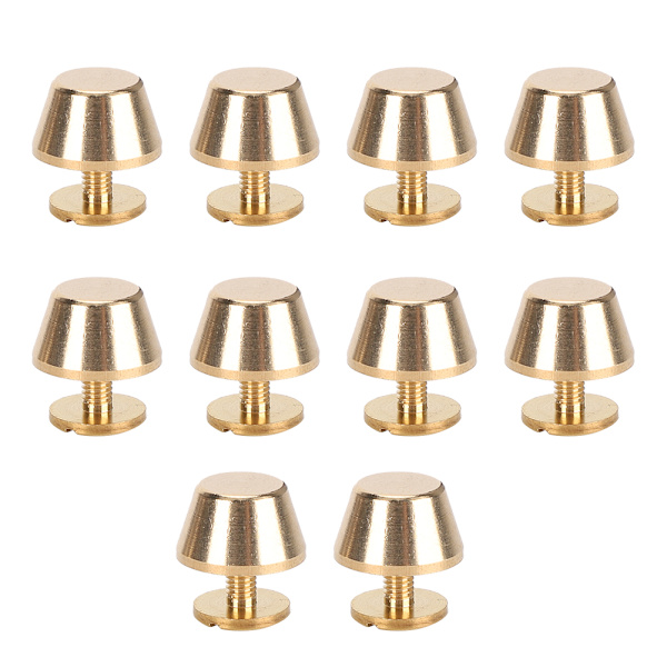 10 stk Fødder Nailhead Håndtaske Bagage Flad Dobbelt 12mm Messingmaterial Læderhåndværk