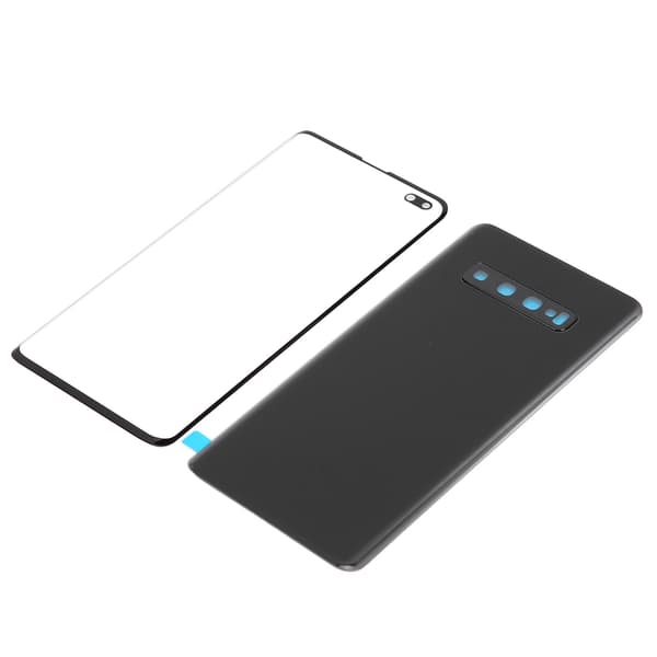 Mobiltelefon Bagglasdæksel og Ydre Glaspanel Udskiftning til Samsung S10+Plus (Sort)