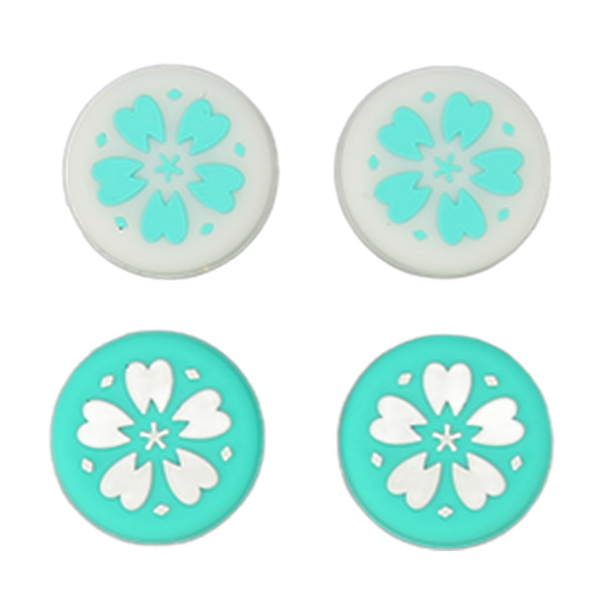 4st Tumgreppslock för Switch Soft Silikon Förhindra glidning Joystick Caps Tumstick Caps för Switch Lite Blue