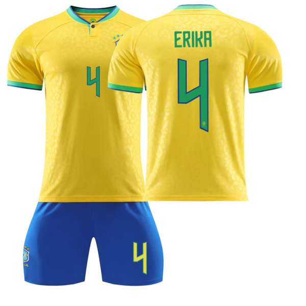 22-23 Brasilien tröja nr 10 Neymar 20 Vinicius 9 Chalison 18 Jesu dräkt fotbollsuniform Topp + byxor 26 NO.4