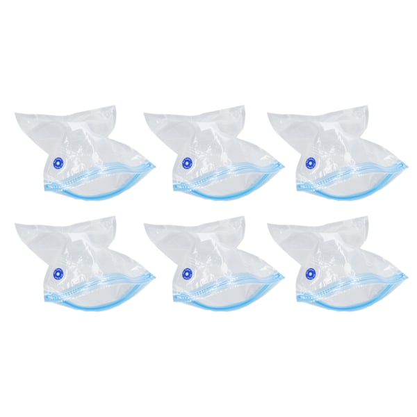 6 st Vakuumförvaringspåse Utrymmesbesparande Bra tätning Transparent Återanvändbara vakuumförseglingspåsar för matkläder 26x34cm/10,2x13,4in