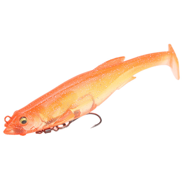 12,5 cm 21 g Fiskeagn Silikon Fiskebete T Hale Vivid Spin Ring Magnetisk med treble kroker for ferskvann/saltvann Oransje