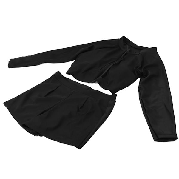 Kvinnor Separerar långärmad baddräkt Svart högmidjat design polyester Kvinnor Tvådelade badkläder för flickor Kvinnor