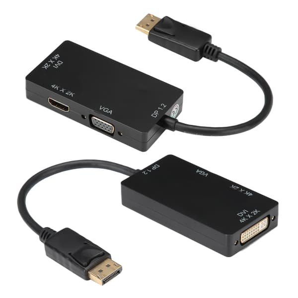 3-i-1 Adapter Displayport til HDMI/VGA/DVI Multifunktionel High Definition Konverter Kabel