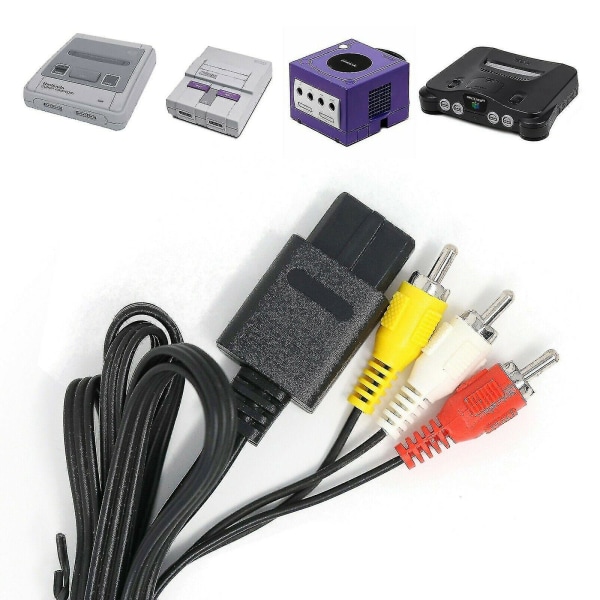 Snes Gamecube Tv Cable N64 Av Video Lead Rca Audio