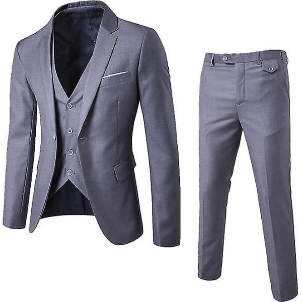 Kostym til mænd Business Casual 3-delad kostym blazer byxor Väst 7 farver