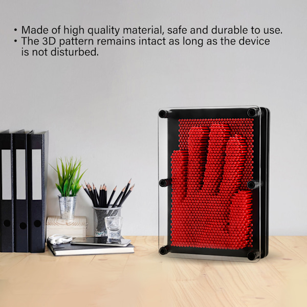 Plastnålekunst Antistressnål 3D-håndform kloningsform Pinstift DIY-legetøjspresen (rød)