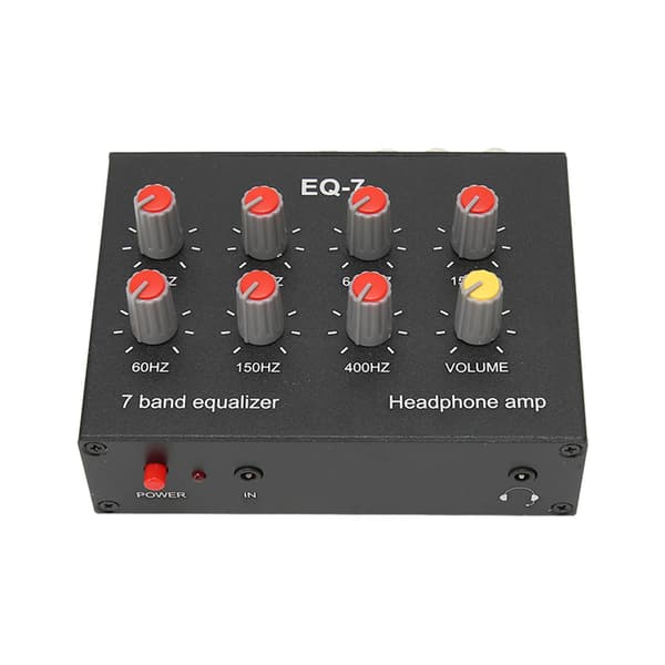 7-bånds Lydequalizer RCA Udgang Indgang 3,5 mm Interface Dobbeltkanals Digital Equalizer til Biler 100‑240V EU Stik