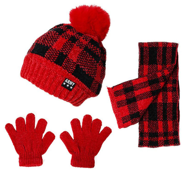 Barnmössa, halsduk, handskar, tredelad höst- och set red