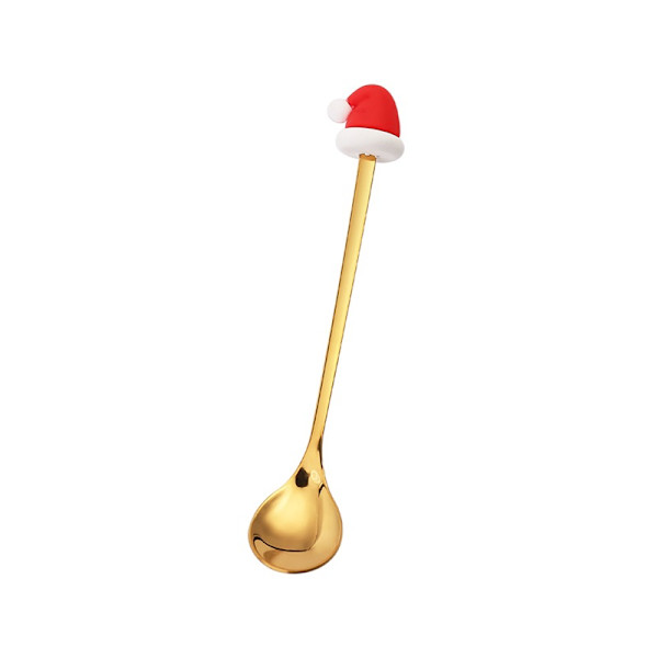 4ST Julskedsgaffelset i rostfritt stål tomte julgransformad dekor servis för hemmamiddag med grön låda