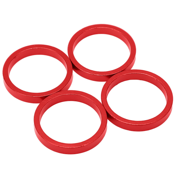 4 stk Sykkelheadset Spacer Gaffelstam Spacer Aluminiumlegering for Mountain Road Bike 28,6 mm Rør Rød